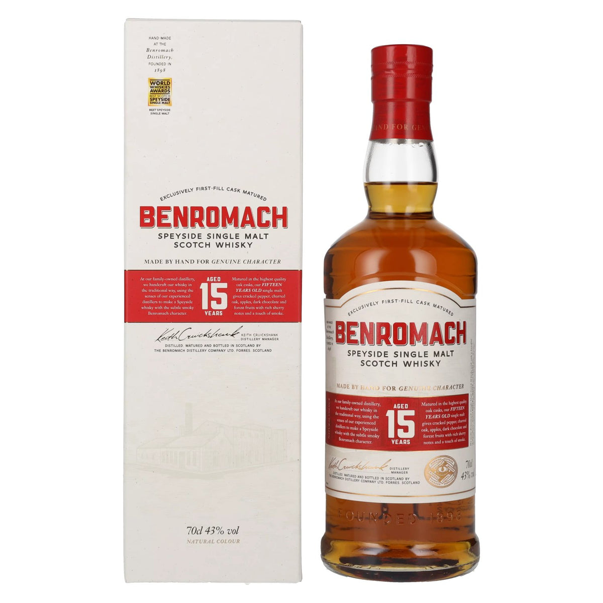 Benromach 15 Years Old Speyside Single Malt 43% Vol. 0,7l in gift box