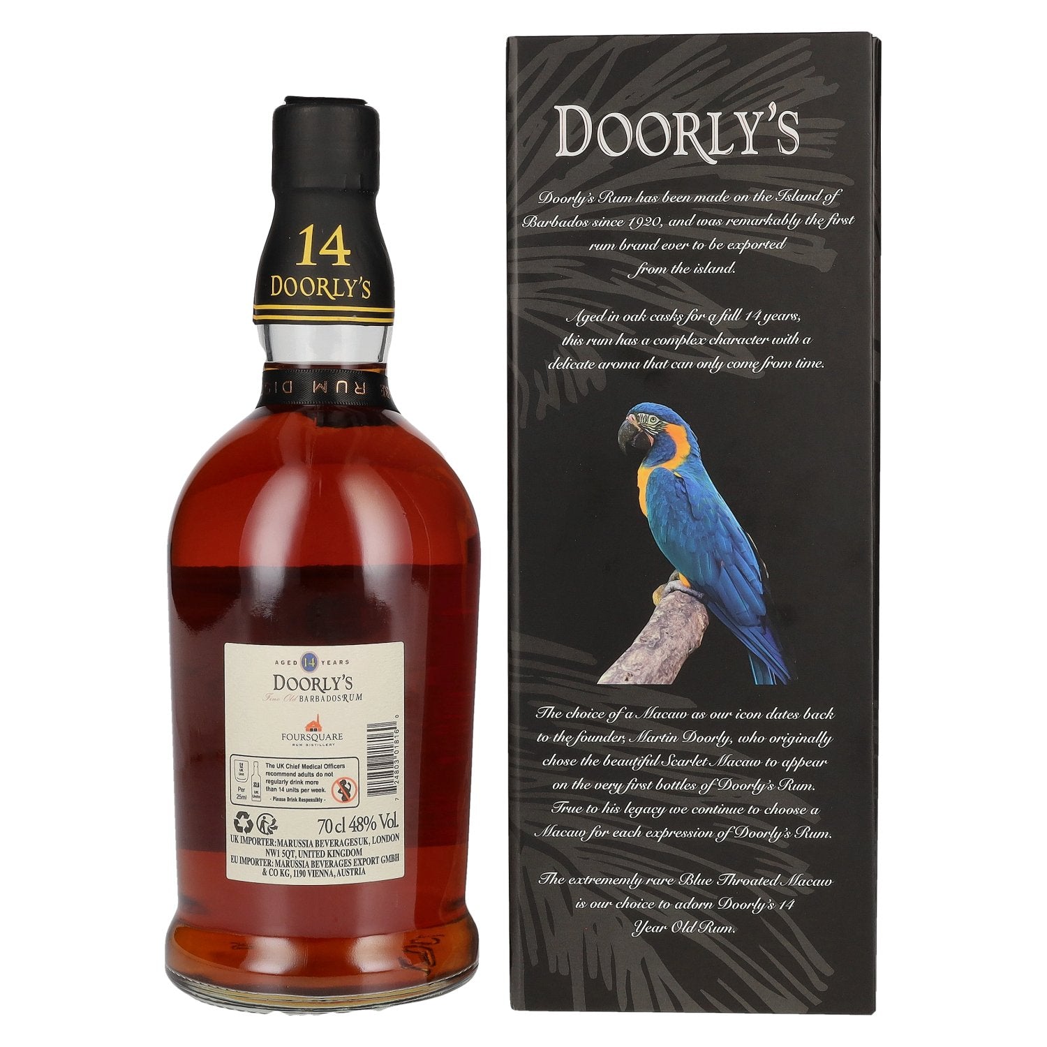 Foursquare Doorly's 14 Years Old Fine Old Barbados Rum 48% Vol. 0,7l in Geschenkbox