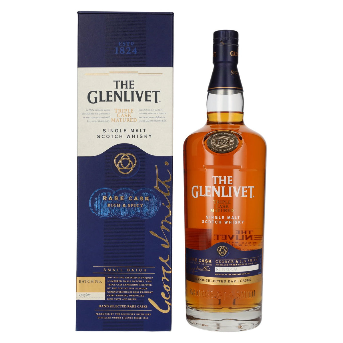 The Glenlivet RARE CASK Small Batch n° 9378/018, 40 % vol., 1 l, dans un coffret cadeau