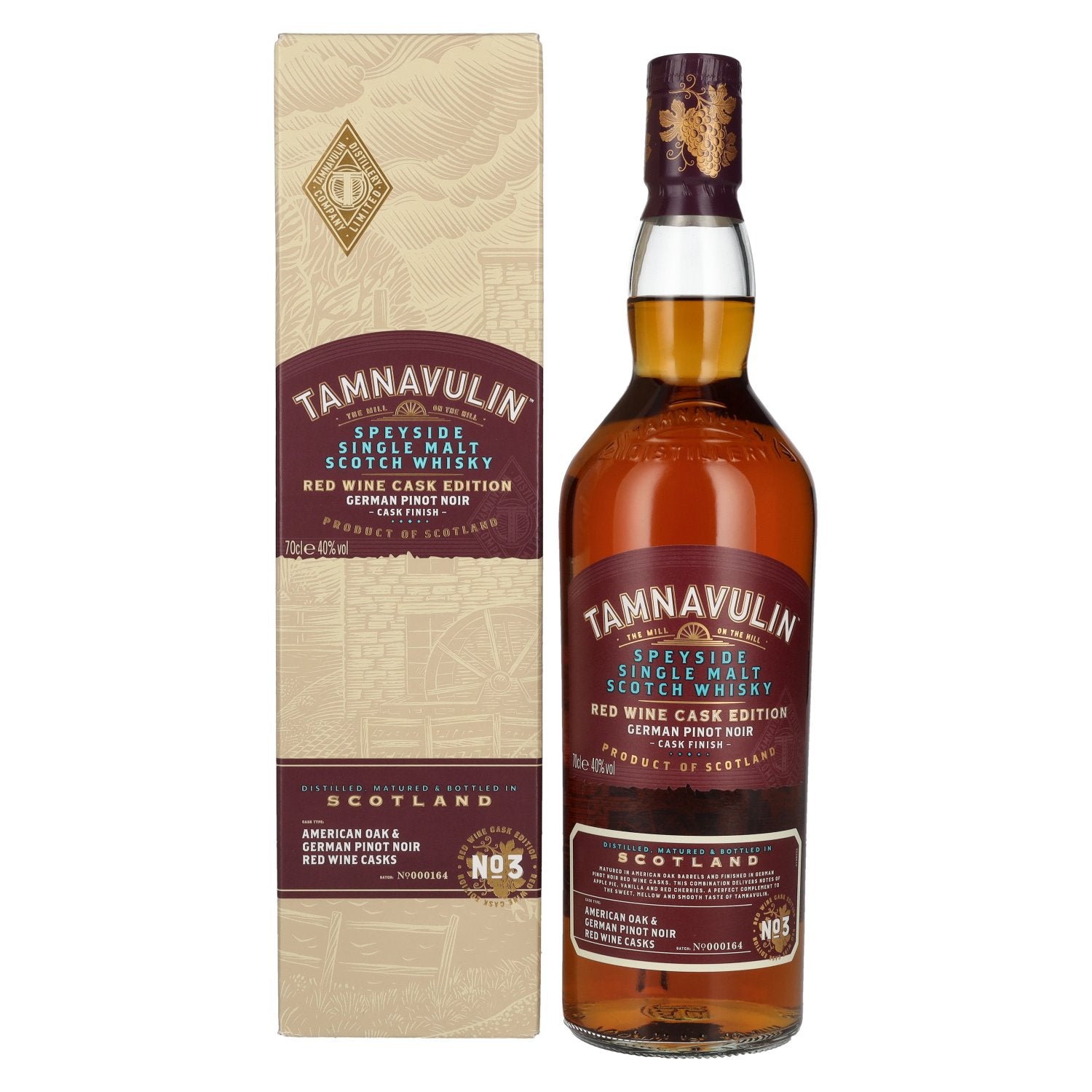 Tamnavulin GERMAN PINOT NOIR CASK Speyside Single Malt Scotch Whisky 40% Vol. 0,7l in Geschenkbox