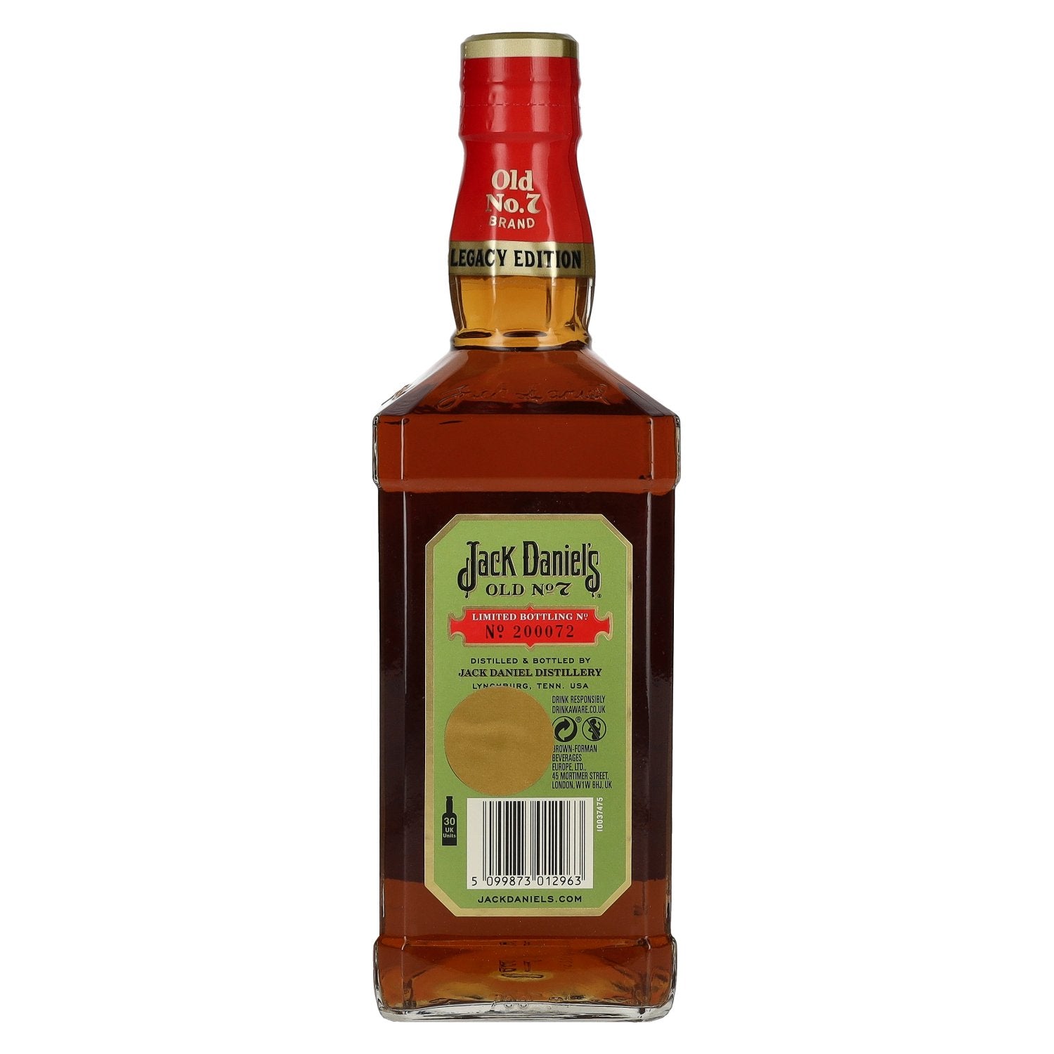 Jack Daniel's Sour Mash Tennessee Whiskey LEGACY EDITION No. 1 - GREEN DESIGN 43% Vol. 0,7l