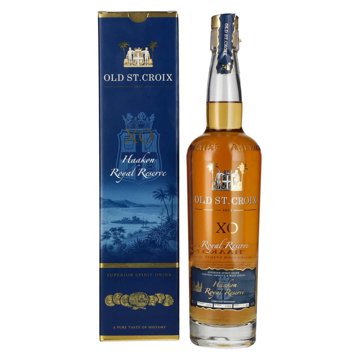 Old St. Croix A.H. Riise X.O. HAAKON ROYAL RESERVE Superior Spirit Drink 42% Vol. 0,7l in gift box