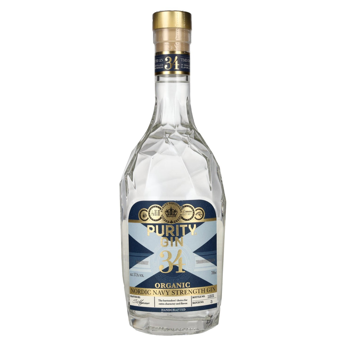 Purity 34 CRAFT NORDIC NAVY STRENGTH Organic Gin 57.1% Vol. 0.7l