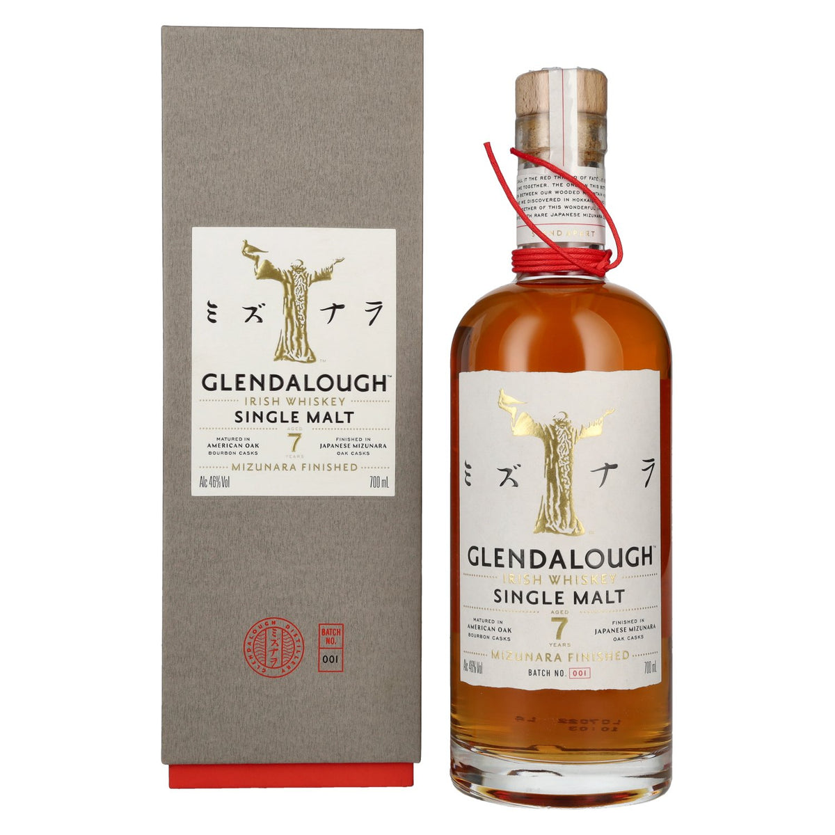 Glendalough 7 Years Old MIZUNARA FINISHED Batch No. 001 46% Vol. 0,7l in geschenkverpakking