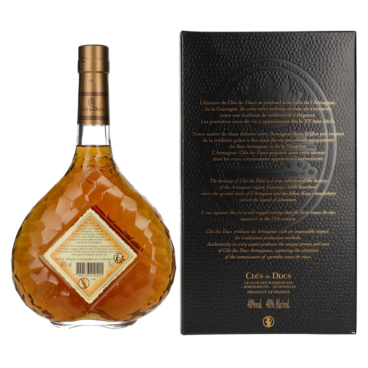 Clés des Ducs Vieil Armagnac V.S.O.P. 40% Vol. 0,7l in Geschenkbox