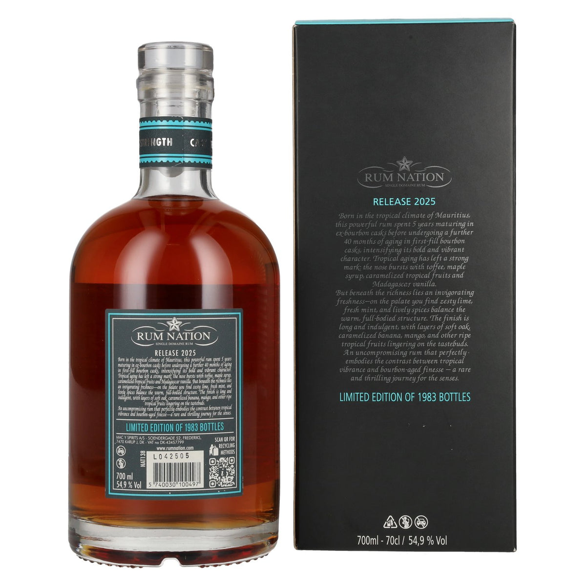 Rum Nation Mauritius 8 Years Old Cask Strength Rum Limited Edition 54,9% Vol. 0,7l in Geschenkbox