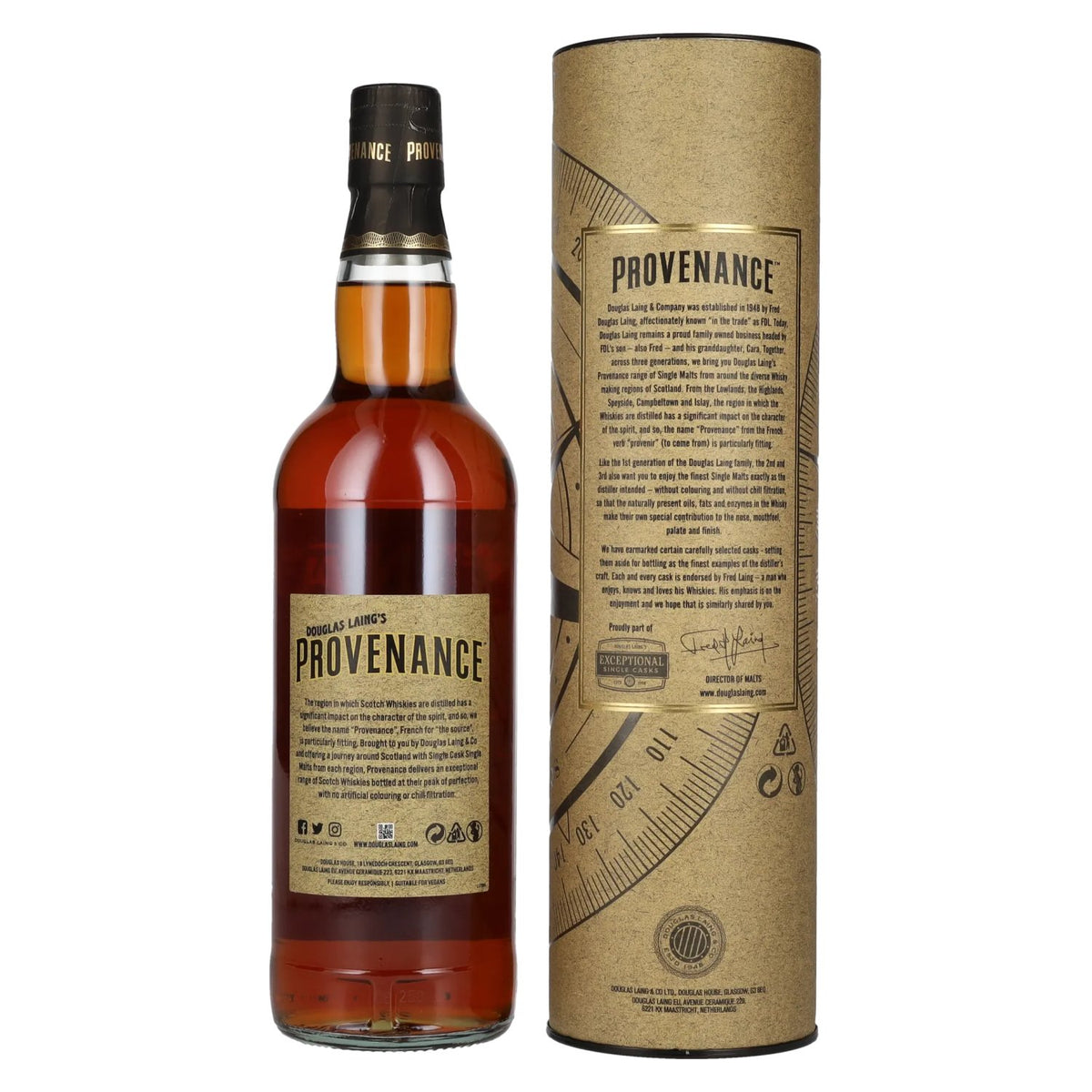 Douglas Laing PROVENANCE Ardmore 8 ans d'âge, single cask, single malt, whisky écossais, 2014, 46 % vol., 0,7 l, dans un coffret cadeau