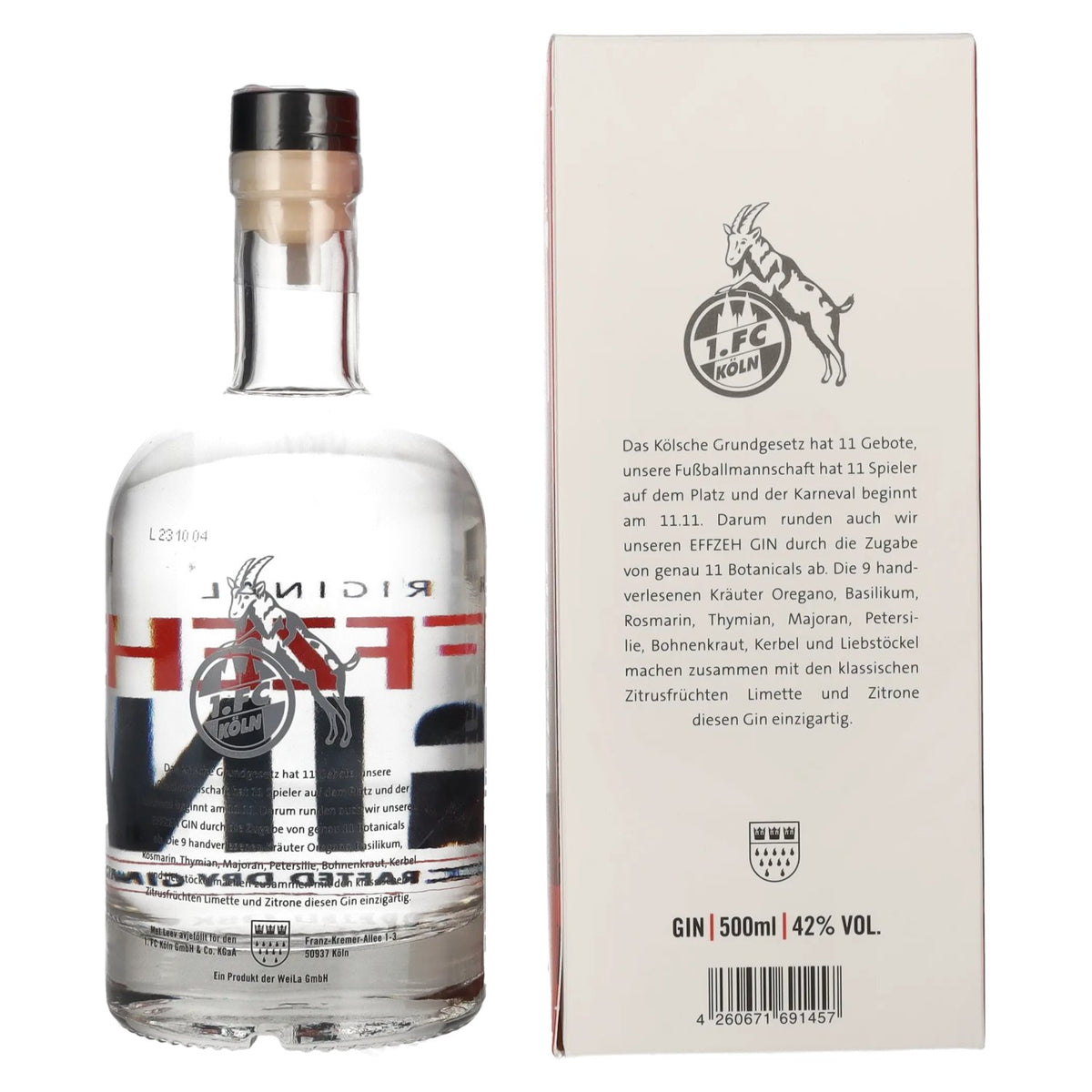 Effzeh Original Handcrafted Dry Gin 42% vol. 0,5 l