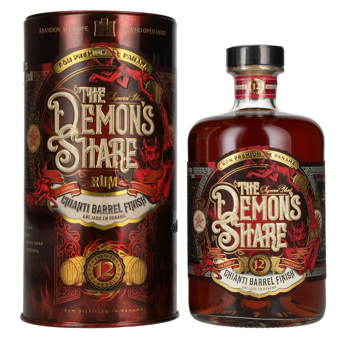 The Demon's Share Superior Blend Rum 12 Years Old Chianti Barrel Finish 41% Vol. 0,7l en Tinbox