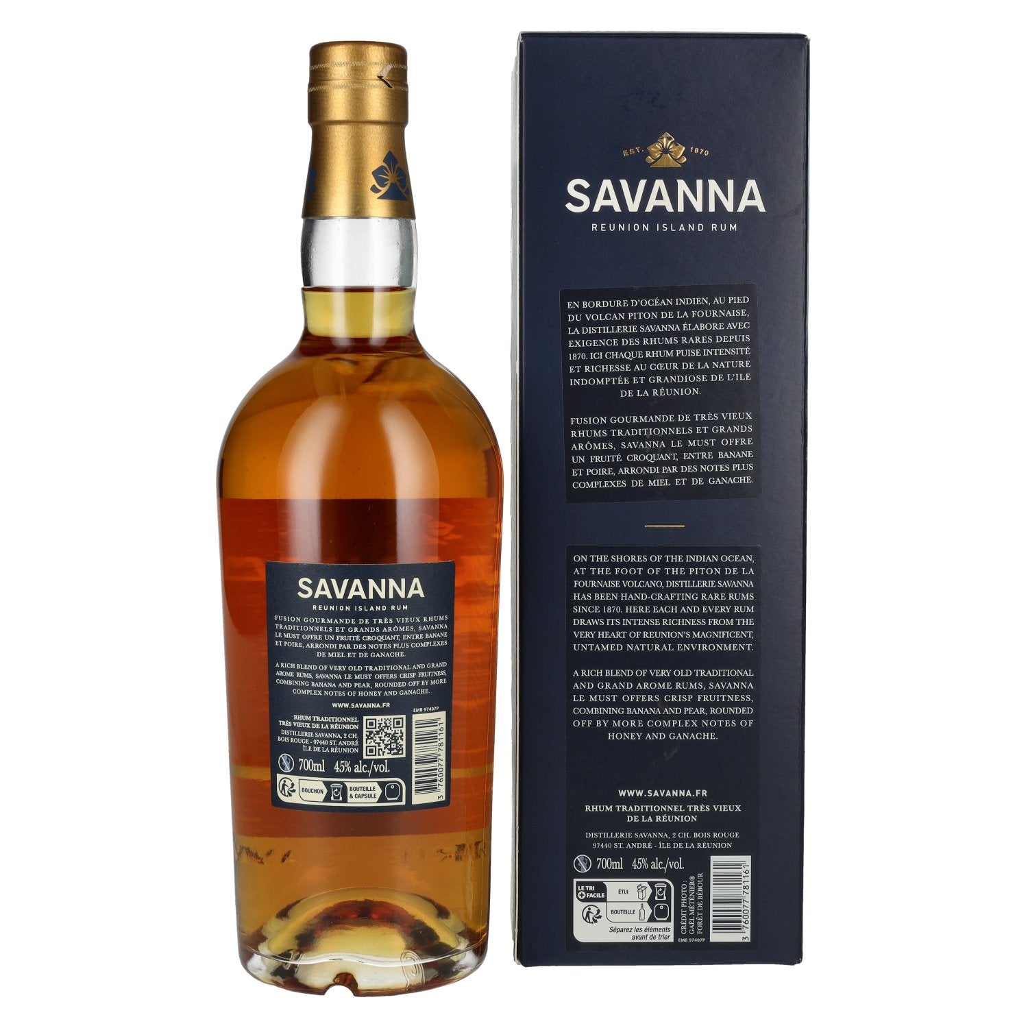 Savanna LE MUST Reunion Island Rum 45% Vol. 0,7l in gift box