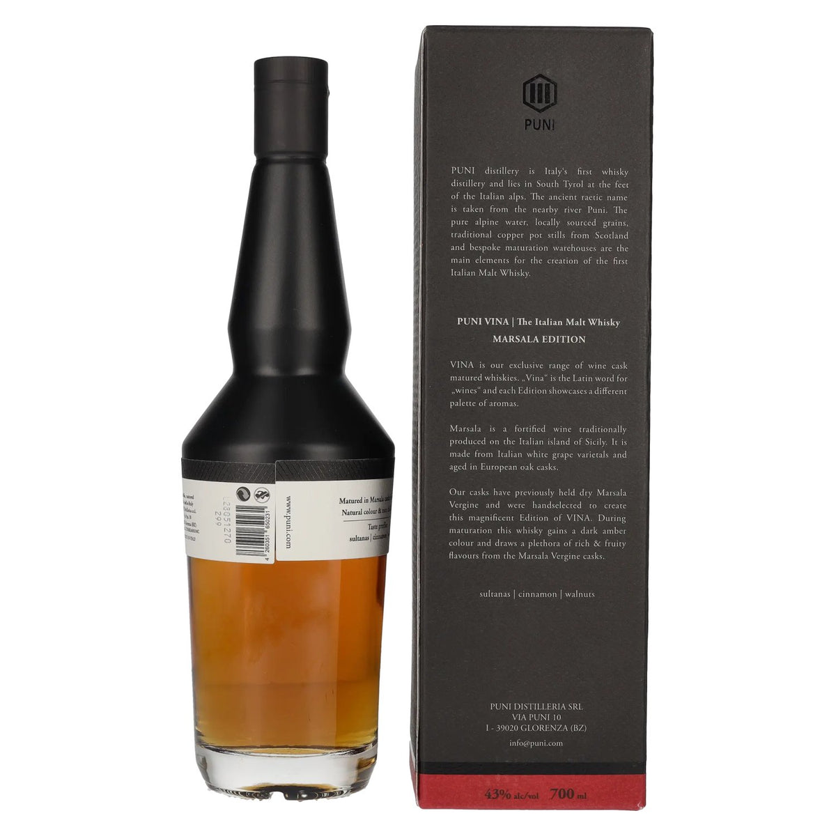 Puni Vina MARSALA The Italian Malt Whisky 43% Vol. 0,7l in Geschenkbox