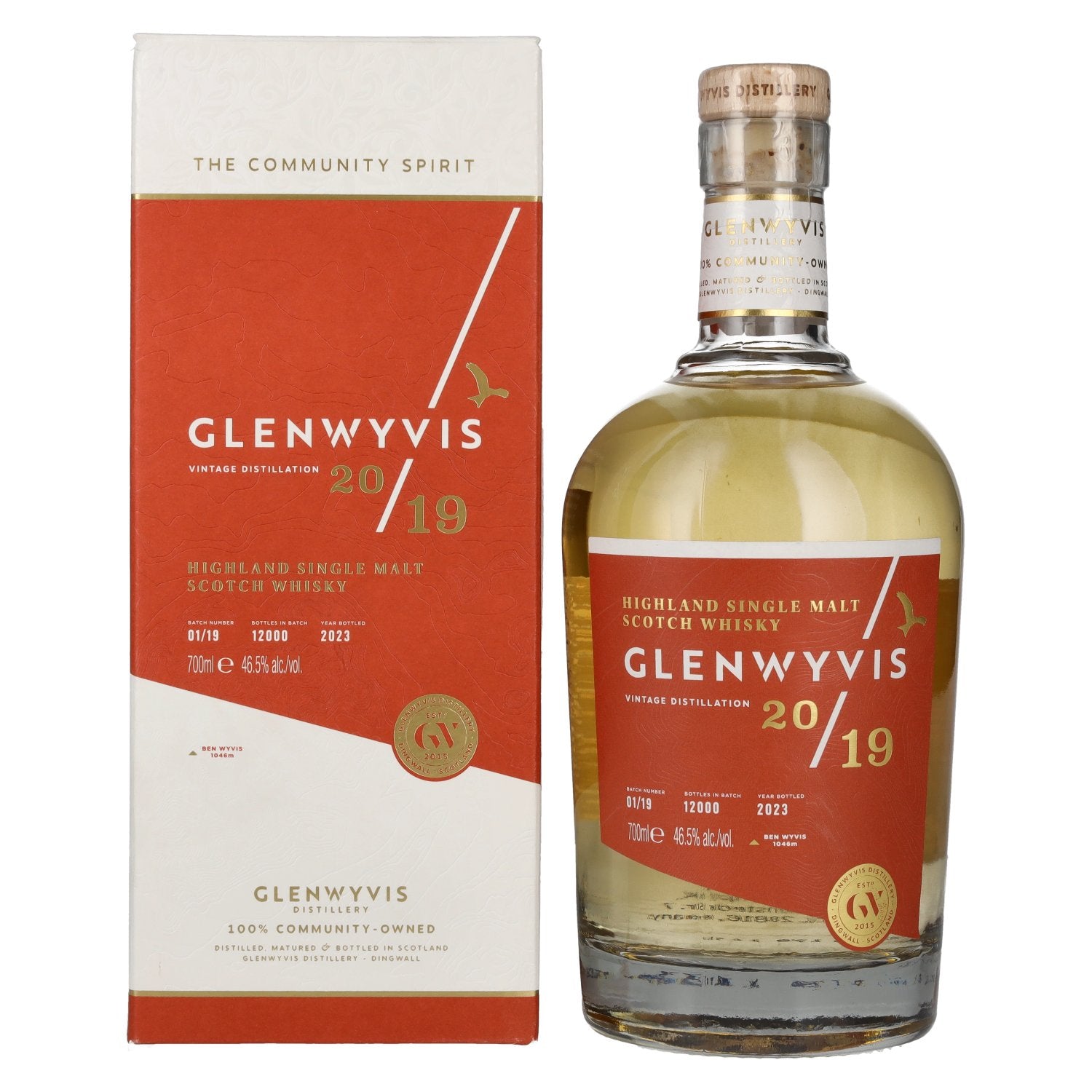 GlenWyvis Highland Single Malt Batch 01 Vintage 2019 46,5% Vol. 0,7l in gift box