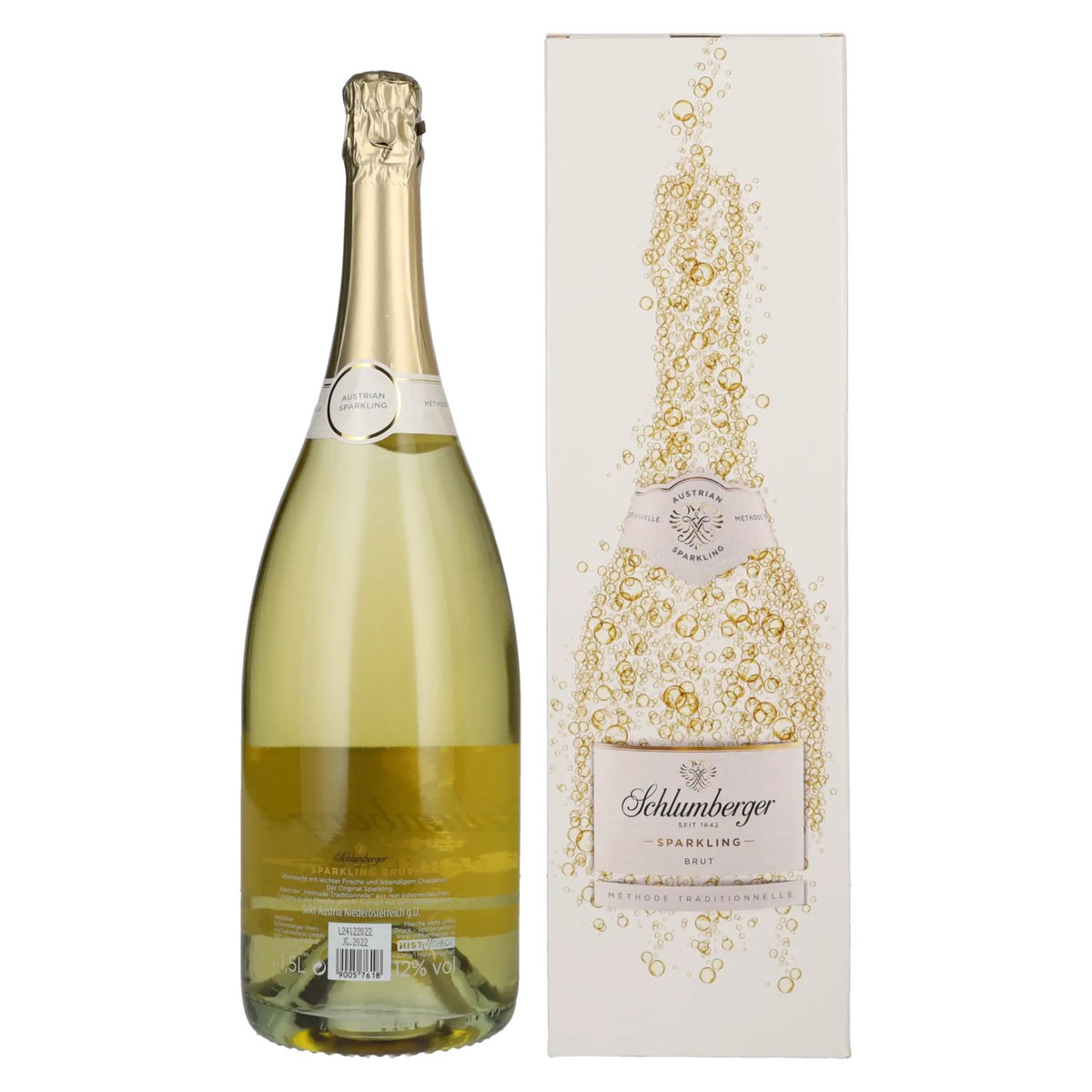 Schlumberger Sparkling mousserende wijn van het oogstjaar Brut 2022 12% vol. 1,5 l in geschenkverpakking