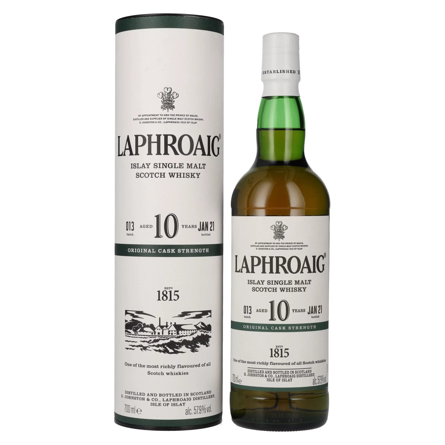 Laphroaig 10 Years Old Original Cask Strength Batch 13 57,9% Vol. 0,7l in geschenkverpakking