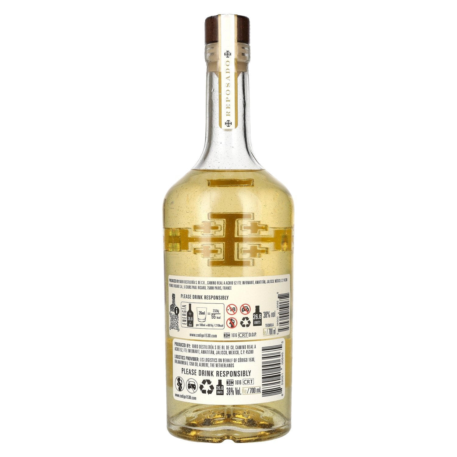 Código 1530 REPOSADO Tequila 38% Vol. 0,7l