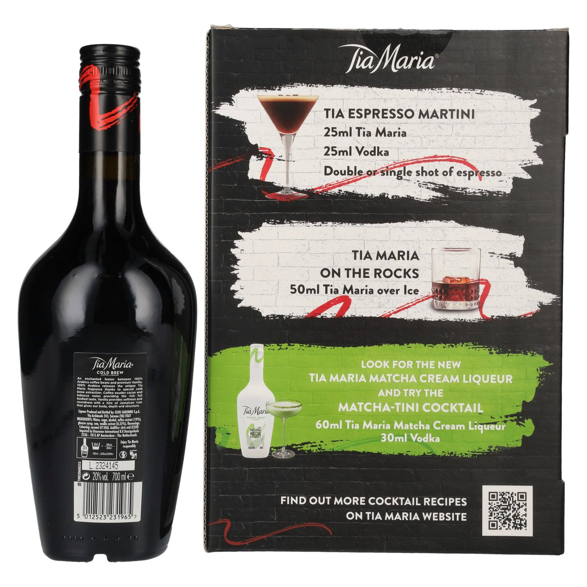 Tia Maria Cold Brew Coffee Liqueur 20% Vol. 0,7l in Geschenkbox mit 2 Gläsern