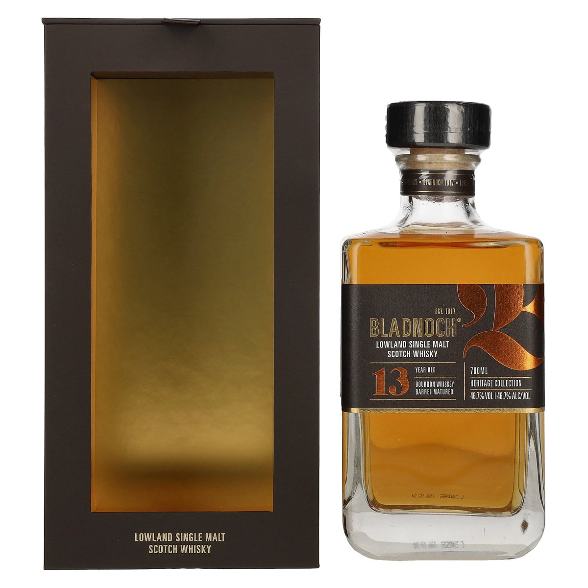 Bladnoch 13 Years Old Lowland Single Malt Bourbon Cask 46,7% Vol. 0,7l in geschenkverpakking