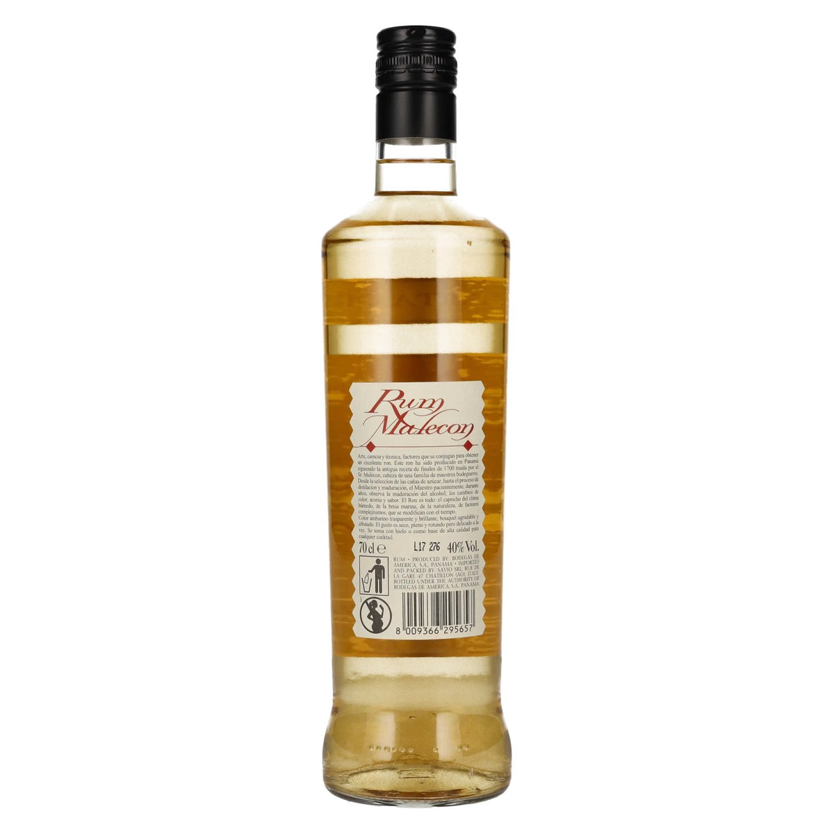 Rum Malecon Añejo 3 Años Carta Oro 40% Vol. 0,7l