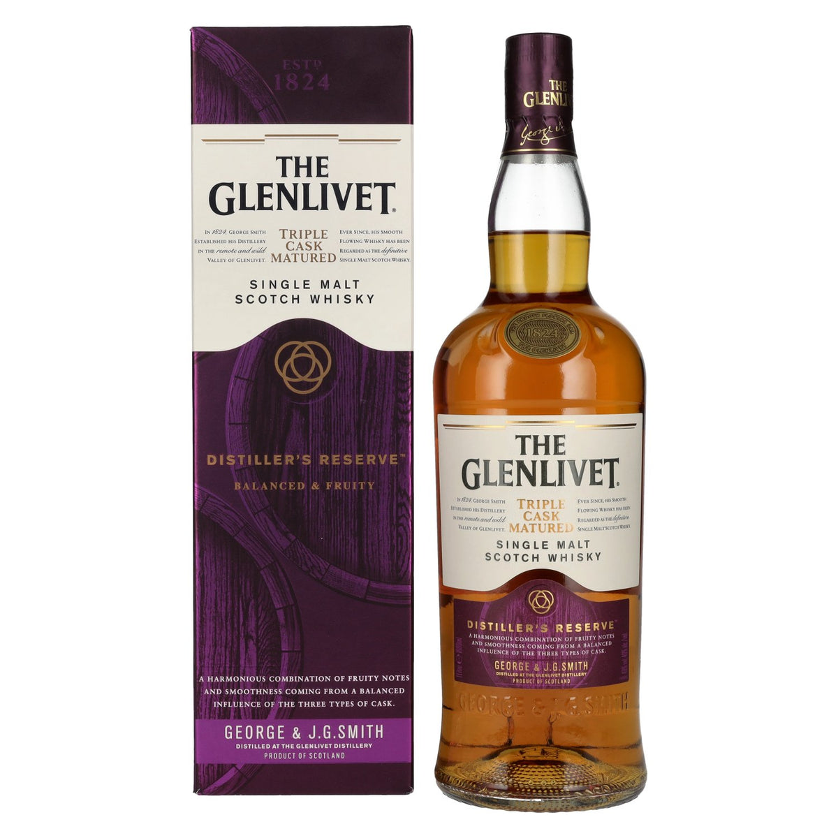 The Glenlivet DISTILLER'S RESERVE Triple Cask Matured 40 % vol., 1 l, dans un coffret cadeau