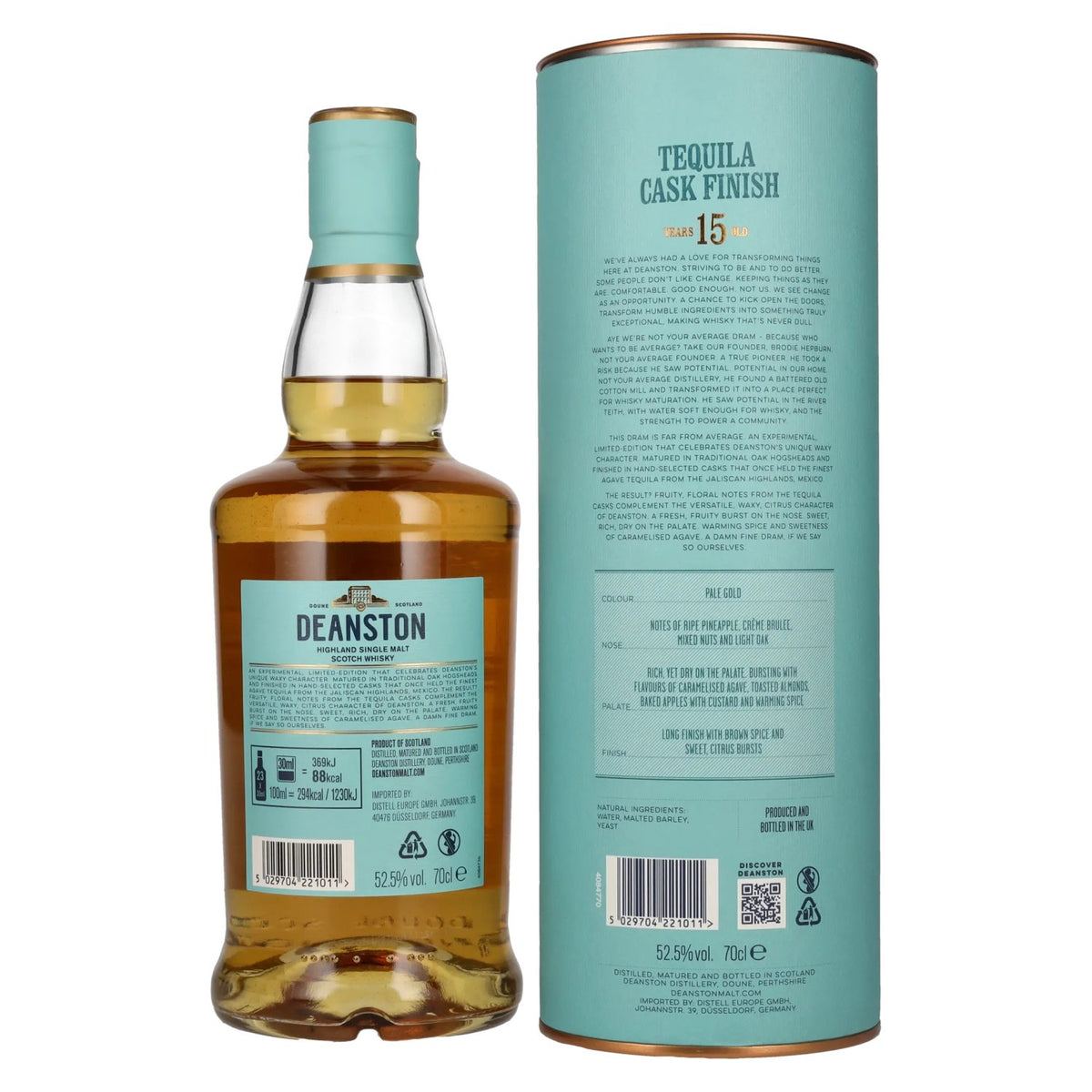 Deanston 15 Years Old Highland Single Malt Tequila Cask Finish 52,5% vol. 0,7 l in geschenkverpakking