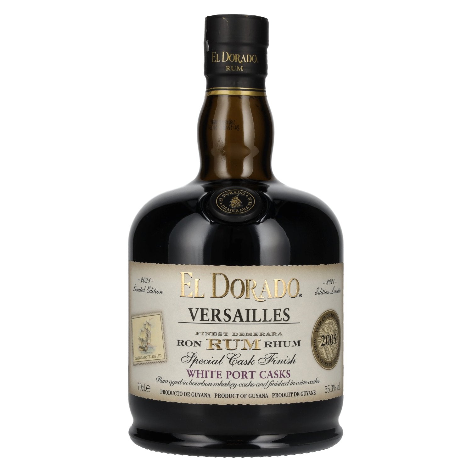 El Dorado Rum VERSAILLES Speciaal Wit Port Vaten 2005 55,3% Vol. 0,7l