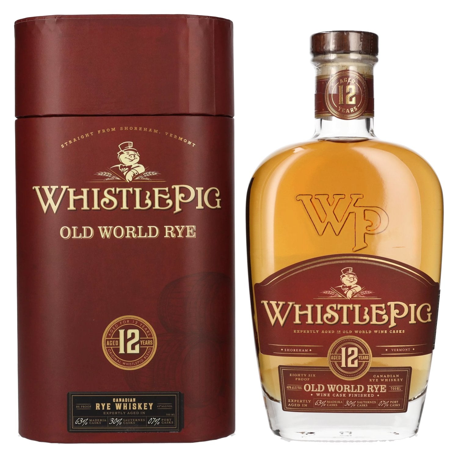 WhistlePig 12 Years Old OLD WORLD Rye Whiskey 43% vol. 0.7 l in a gift box