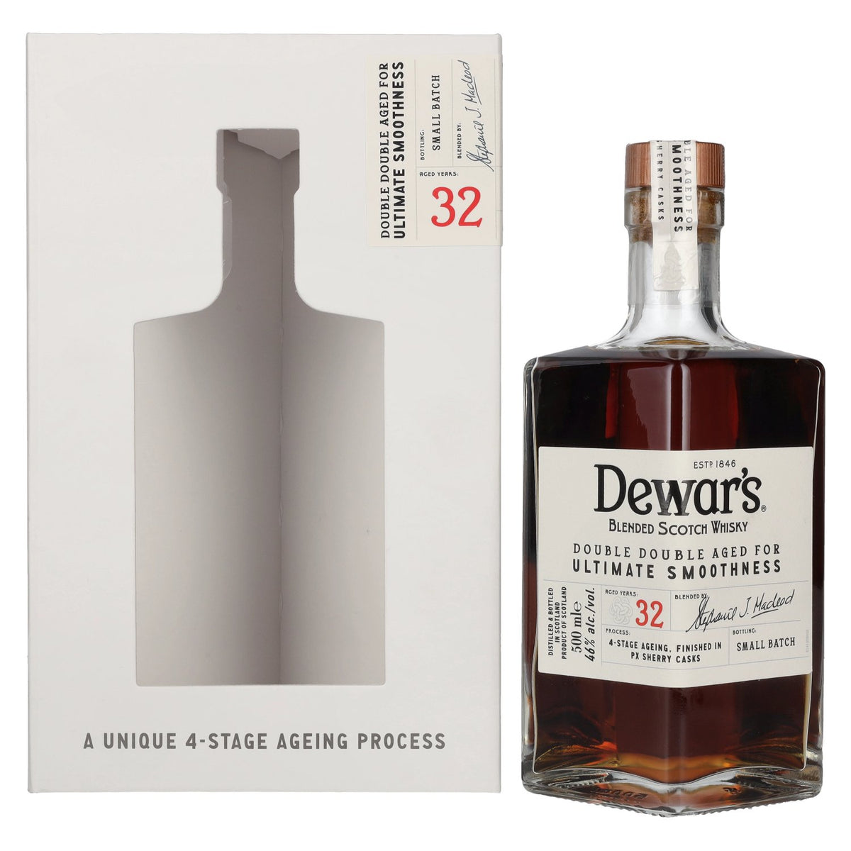 Dewar's 32 Years Old Double Double Aged Blended Scotch Whisky 46% Vol. 0,5l in Geschenkbox