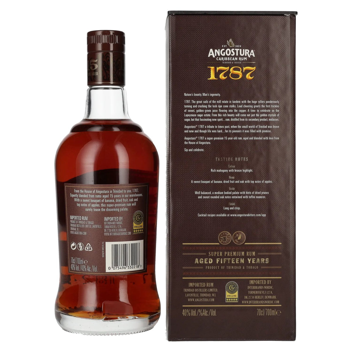 Angostura 1787 15 Years Old Super Premium Rum 40% Vol. 0,7l in Geschenkbox