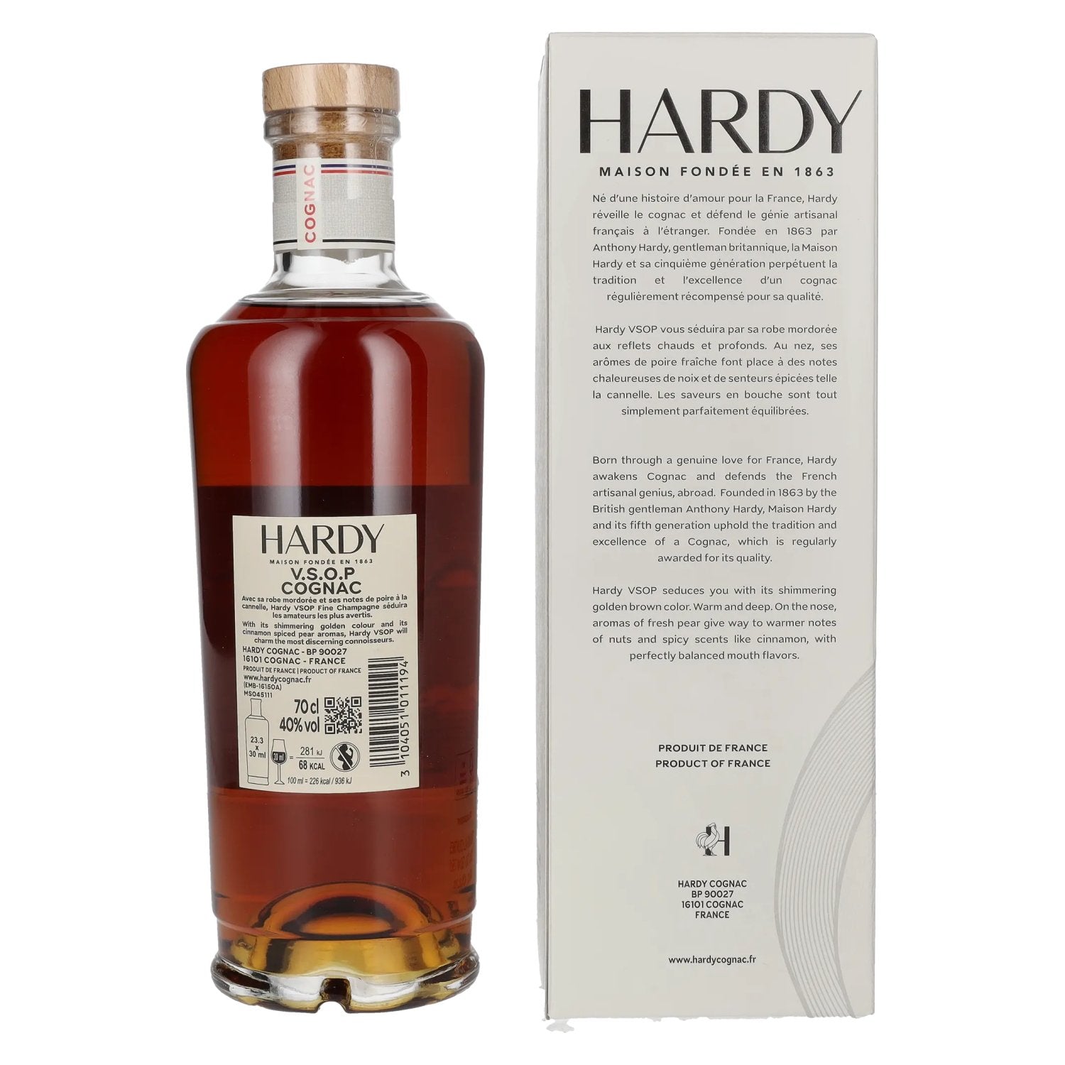 Hardy V.S.O.P Fine Champagne Cognac 40% Vol. 0,7l in Geschenkbox