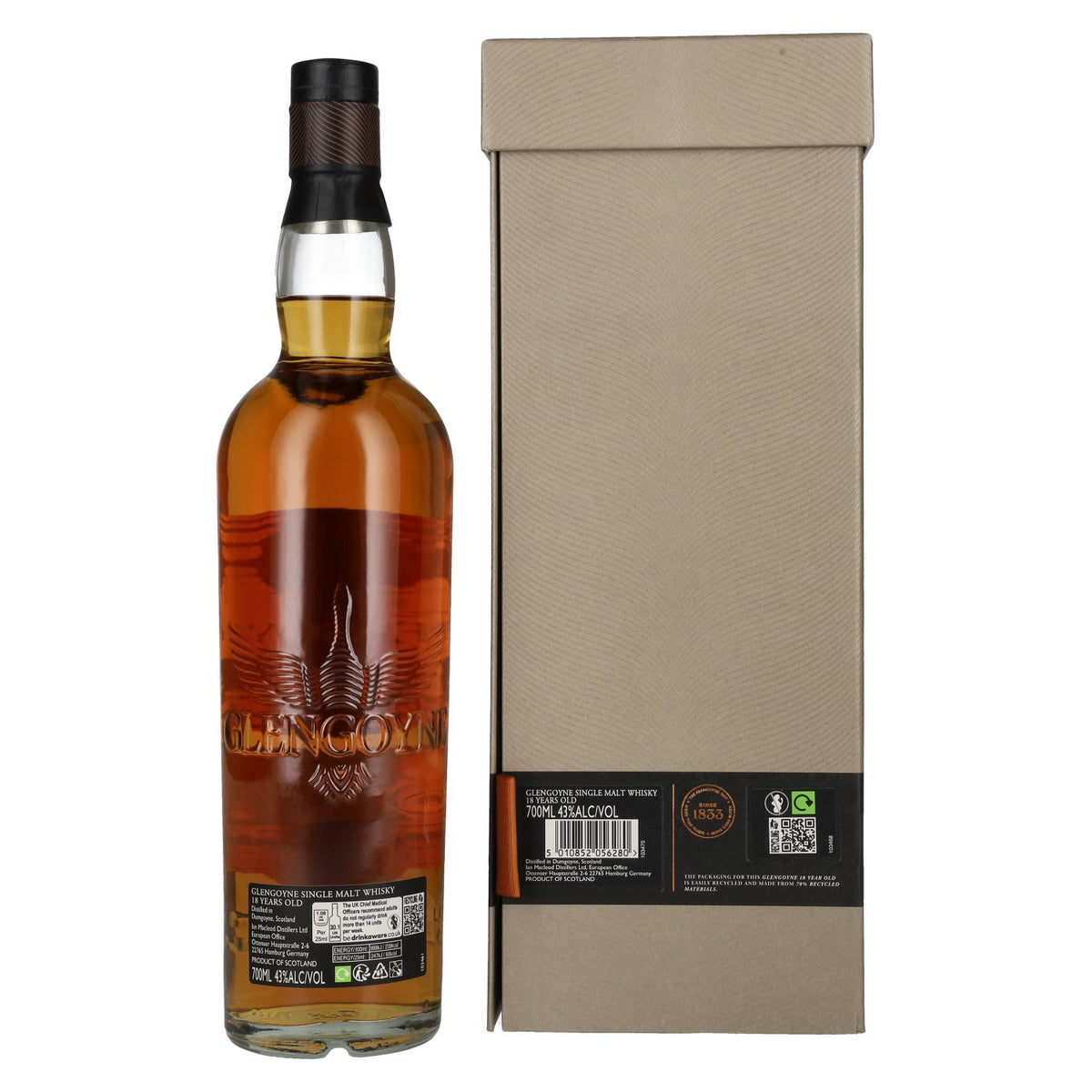 Glengoyne 18 Years Old Highland Single Malt Scotch Whisky 43% Vol. 0,7l in geschenkverpakking