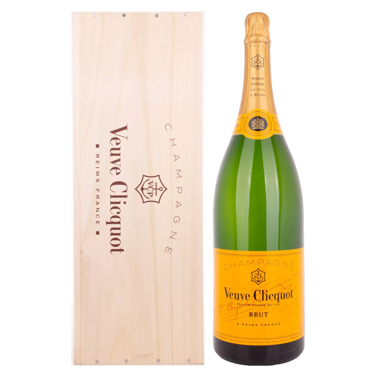 Veuve Clicquot Champagne Brut Yellow Label 12% vol. 3 l in houten kist