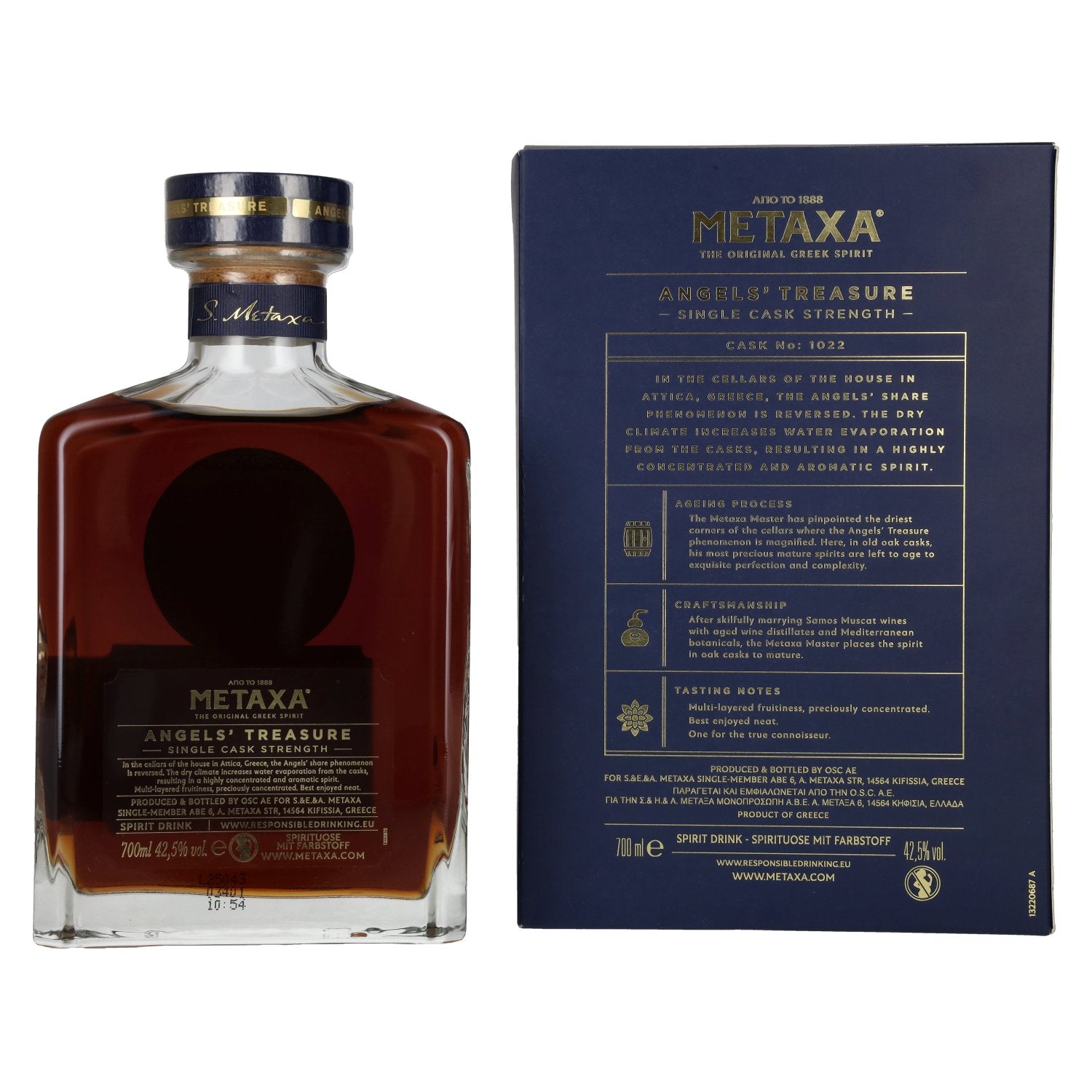 Metaxa Angels' Treasure Single Cask Strength 42,5% Vol. 0,7l in geschenkverpakking