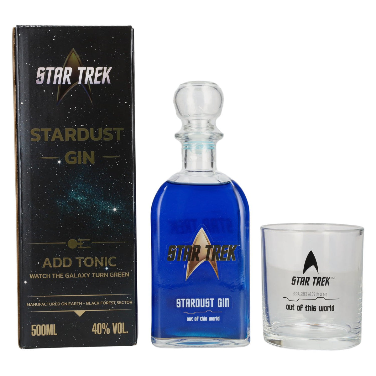 V-Sinne Schwarzwald STAR TREK Stardust Gin 40% Vol. 0,5l in Geschenkbox mit Glas