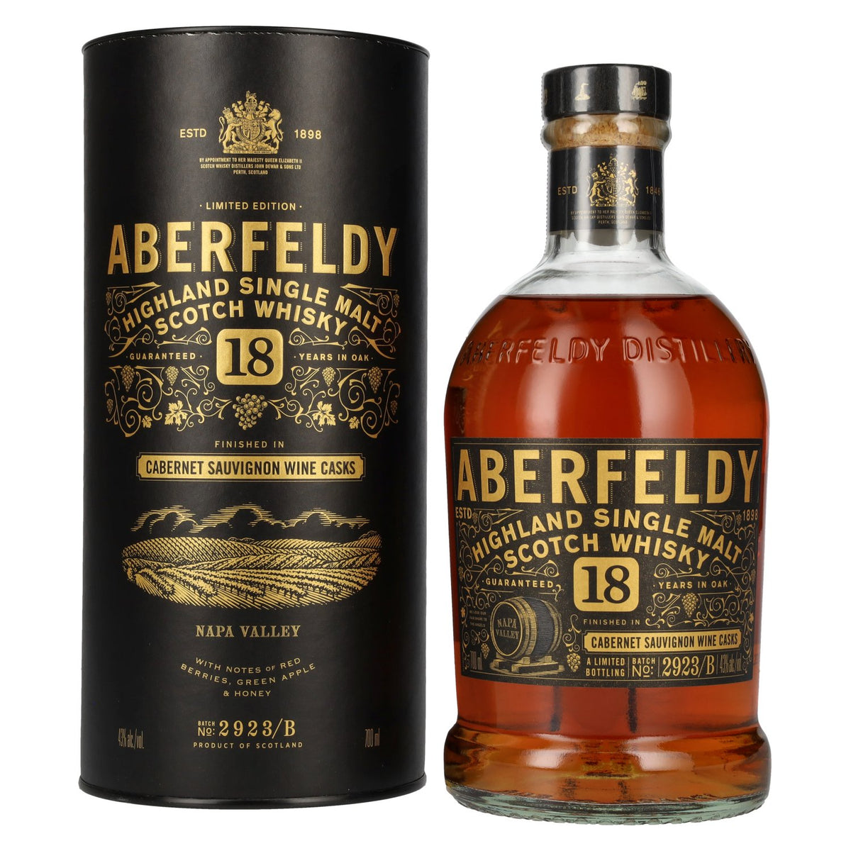Aberfeldy 18 Years Old Cabernet Sauvignon Wine Casks NAPA VALLEY 43% vol. 0.7 l in a gift box