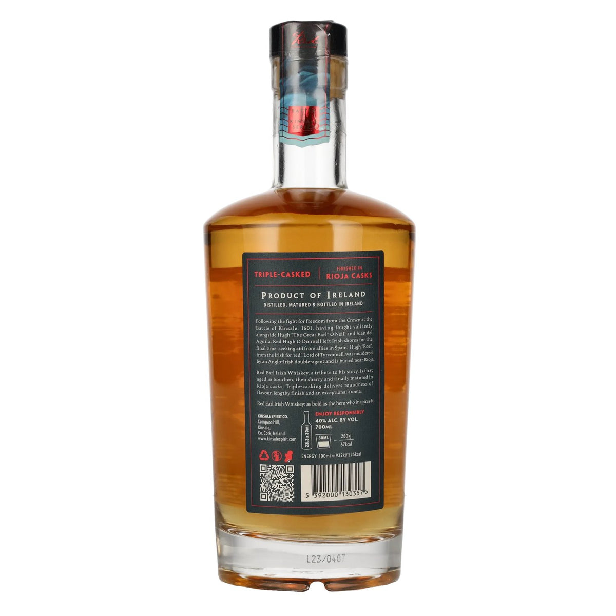 Kinsale RED EARL Irish Whiskey 40% vol. 0.7 l
