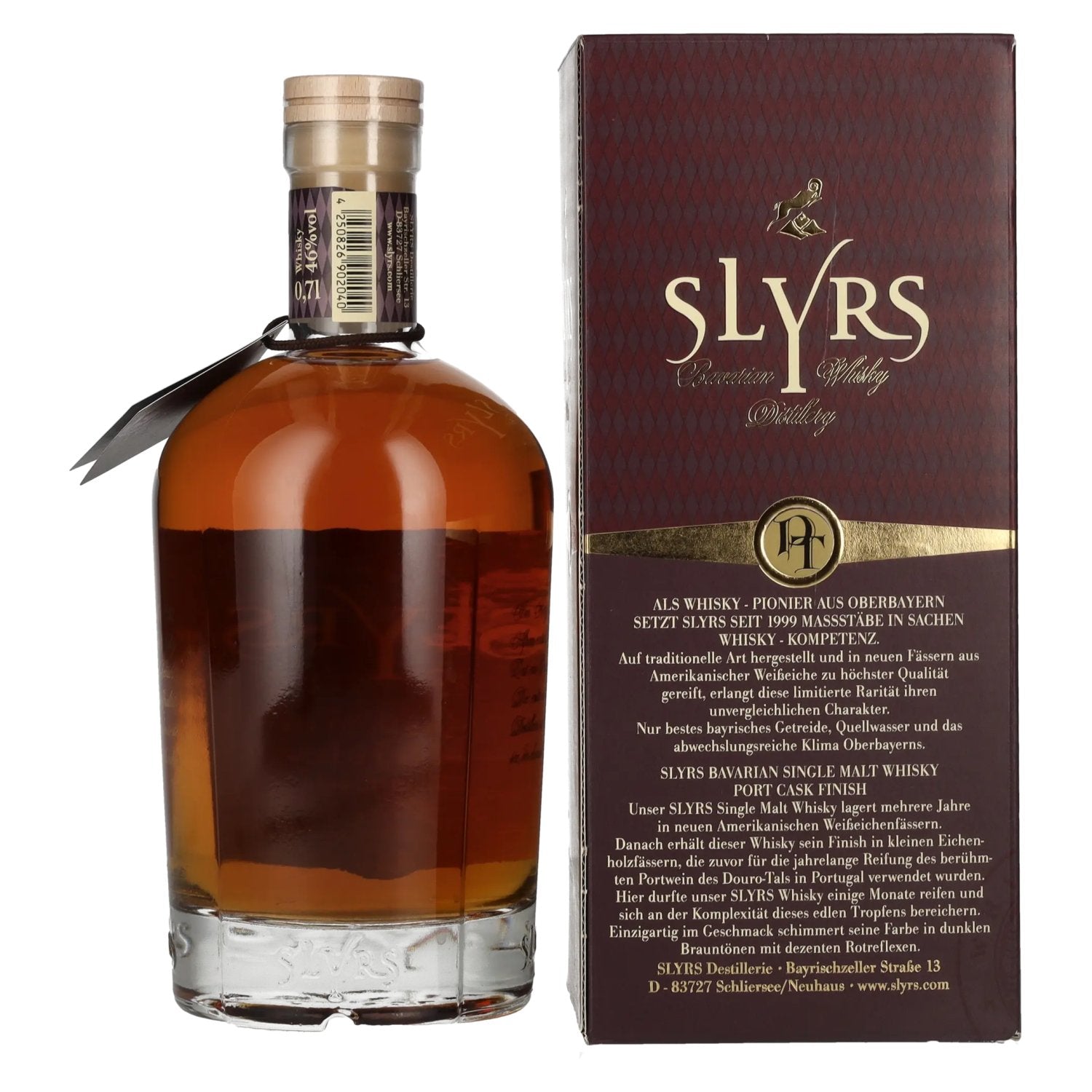 Whisky single malt Slyrs, finition en fût de porto, 46 % vol., 0,7 l, dans un coffret cadeau
