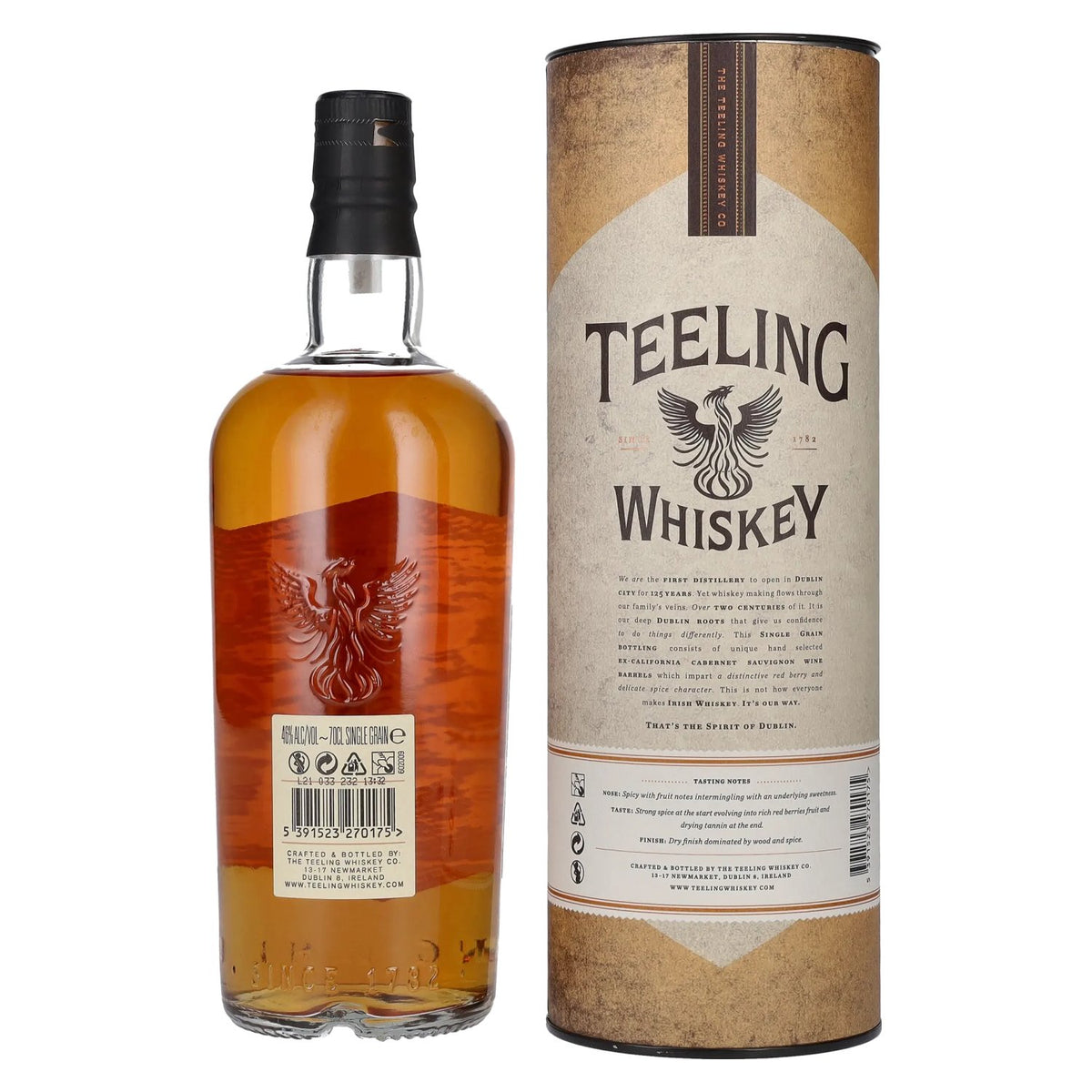 Teeling Whiskey SINGLE GRAIN Irish Whiskey Wine Cask 46% Vol. 0,7l in Geschenkbox