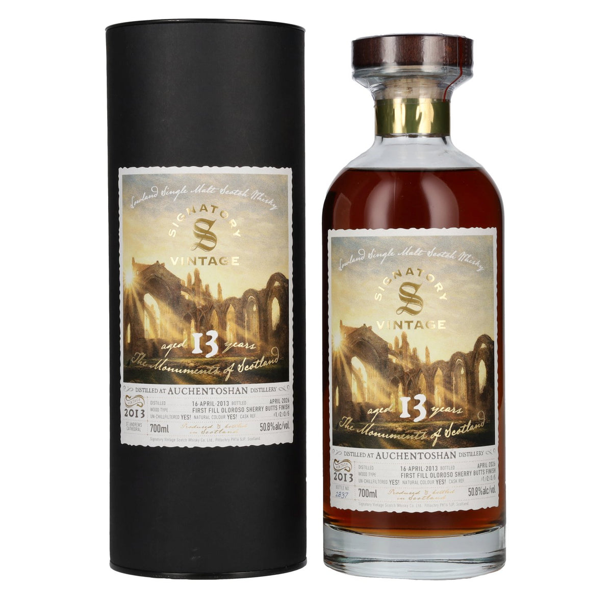 Signatory Vintage Auchentoshan 13 Years Old 1st Fill Oloroso Sherry Butt Monuments 2013 50.8% vol. 0.7 l in a gift box
