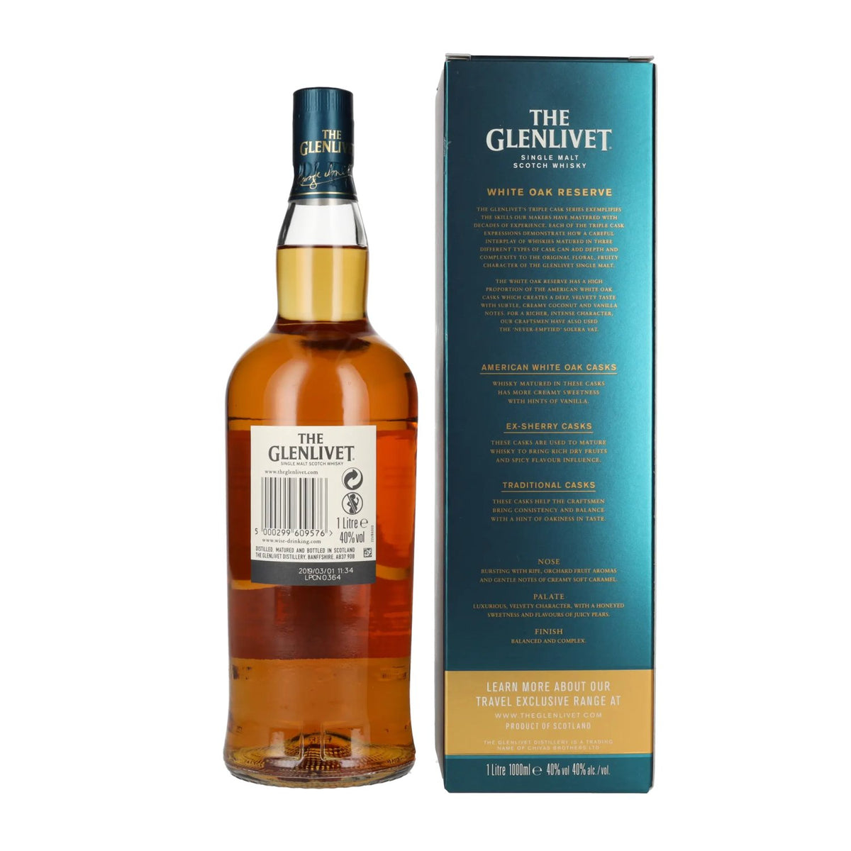 The Glenlivet WHITE OAK RESERVE Triple Cask Matured 40% Vol. 1l in Geschenkbox