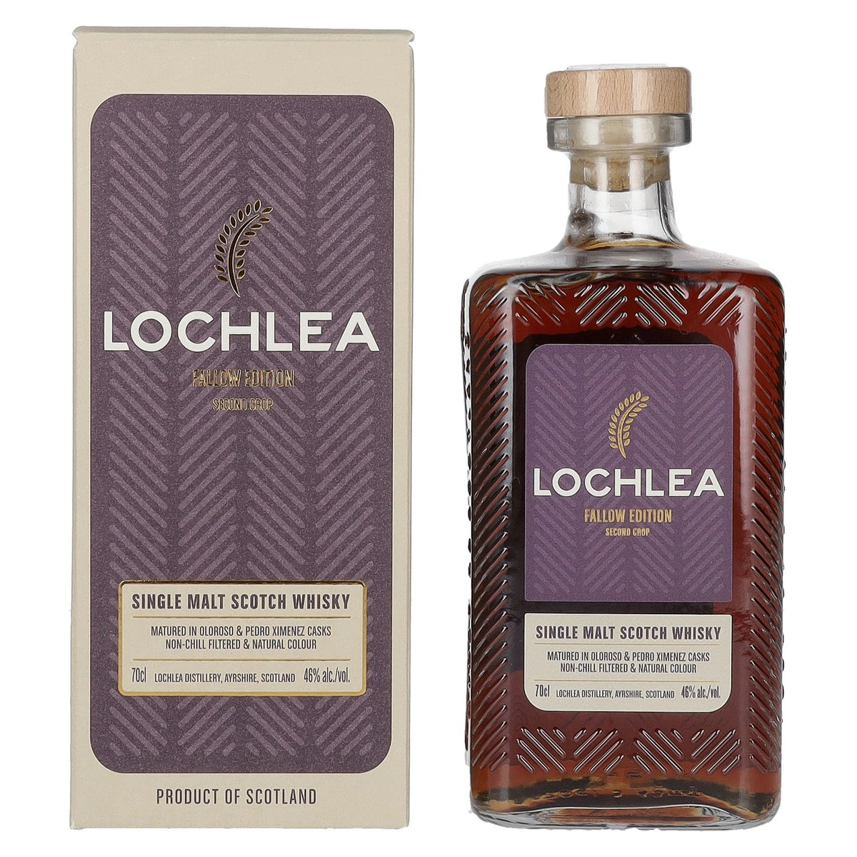 Lochlea FALLOW EDITION Second Crop Single Malt Scotch Whisky 46% ABV, 0.7 litres, in a gift box