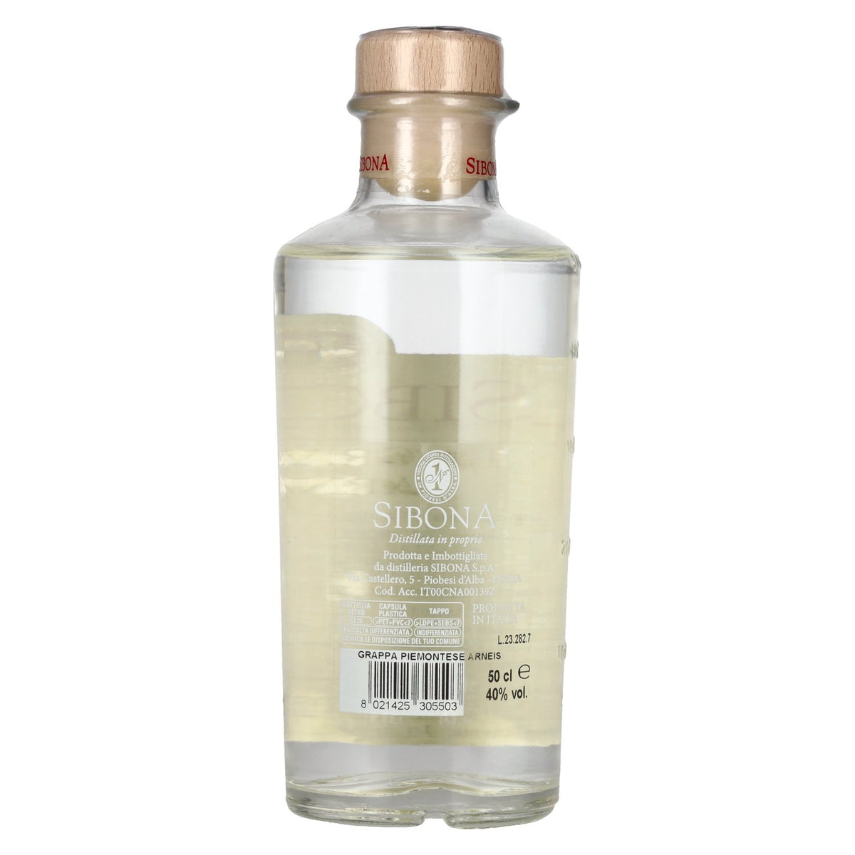 Sibona La Grappa di ARNEIS 40% ABV 0.5l