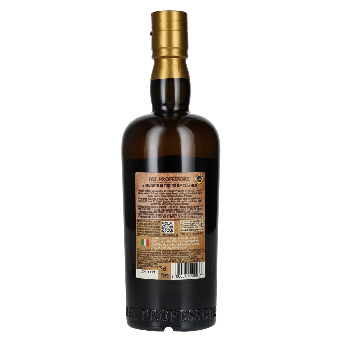 Del Professore Vermouth uit Turijn CLASSICO 18% vol. 0,75 l