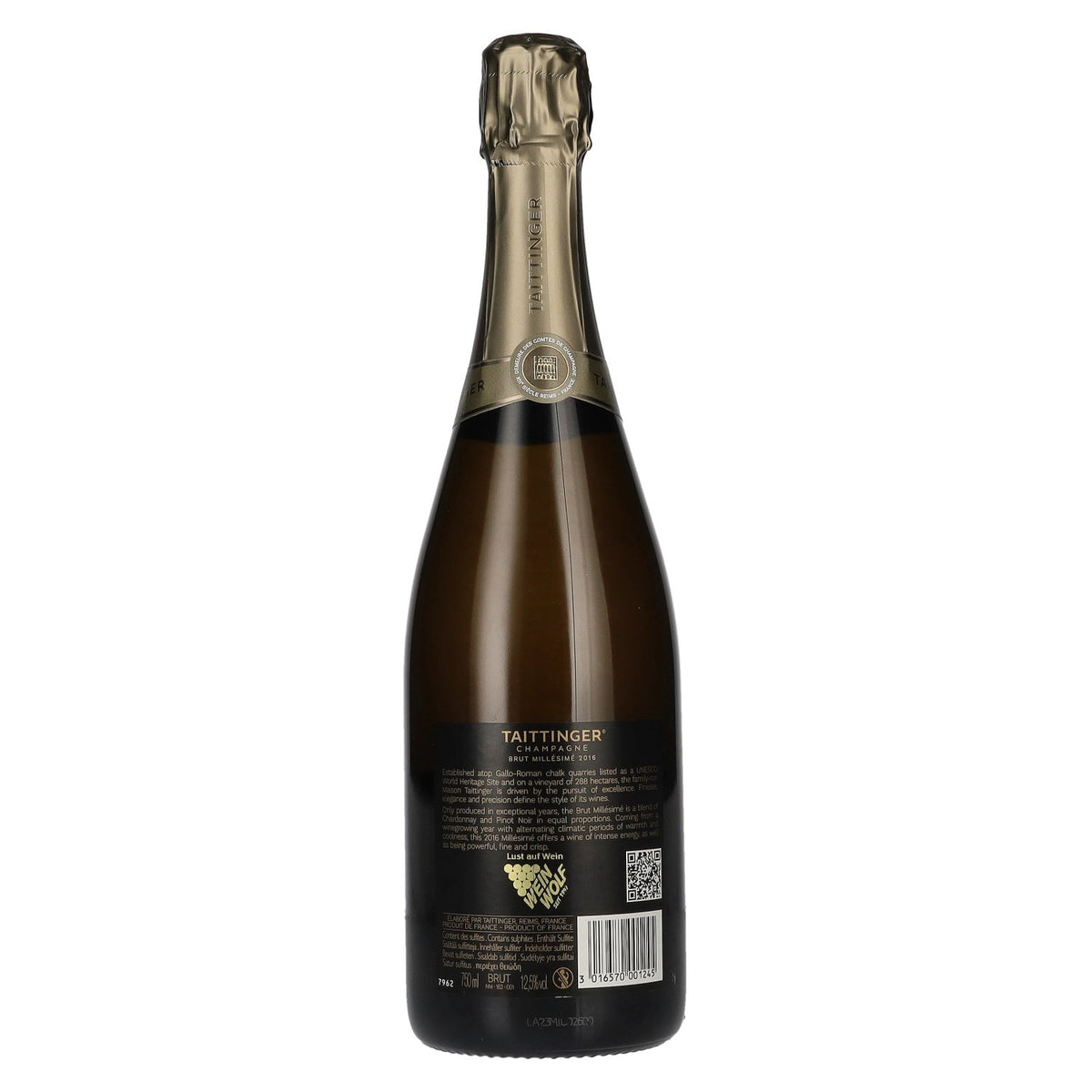 Champagne Taittinger Millésimé Brut 2016 12,5 % vol. 0,75 l dans un coffret cadeau