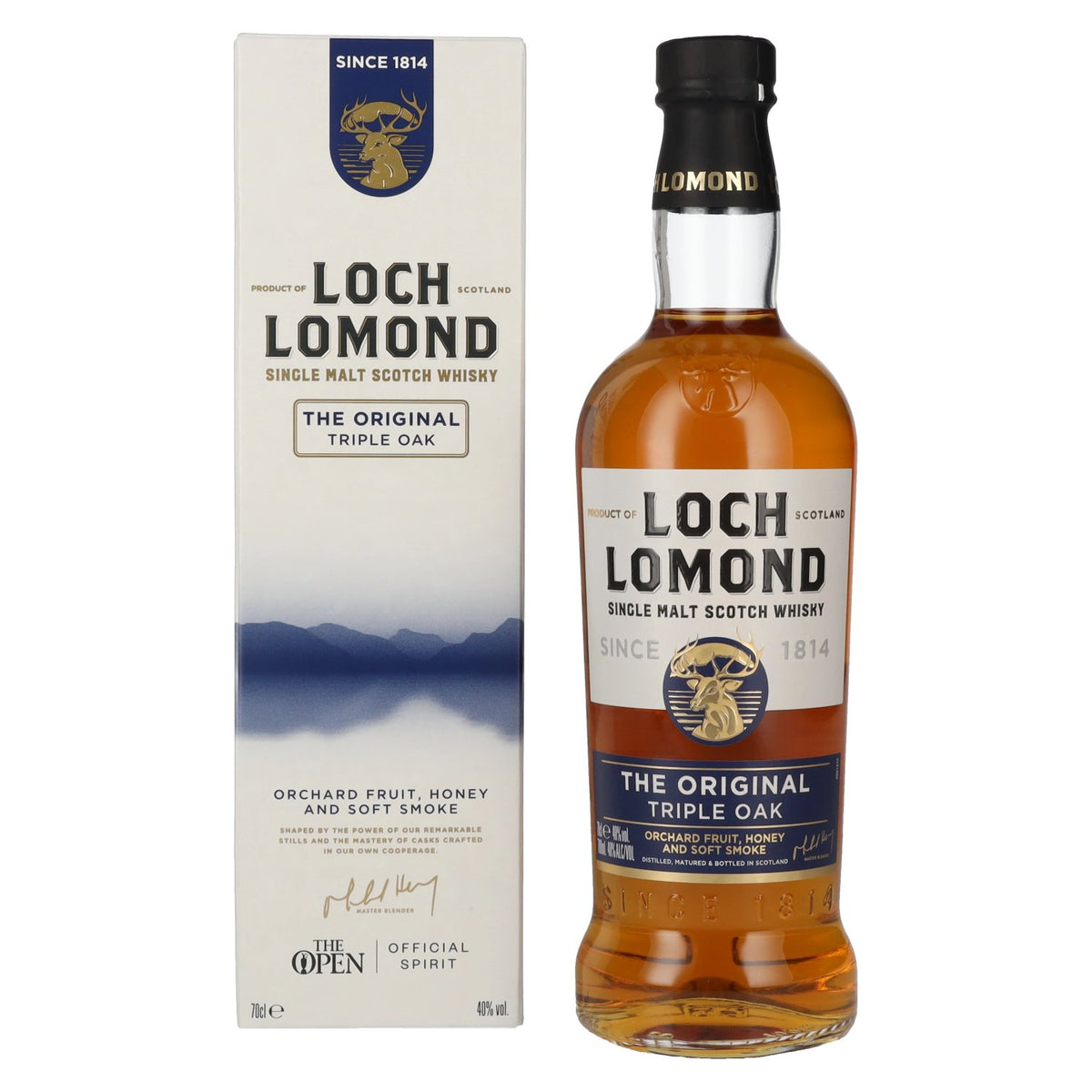 Loch Lomond THE ORIGINAL Triple Oak Single Malt 40 % vol., 0,7 l, dans un coffret cadeau