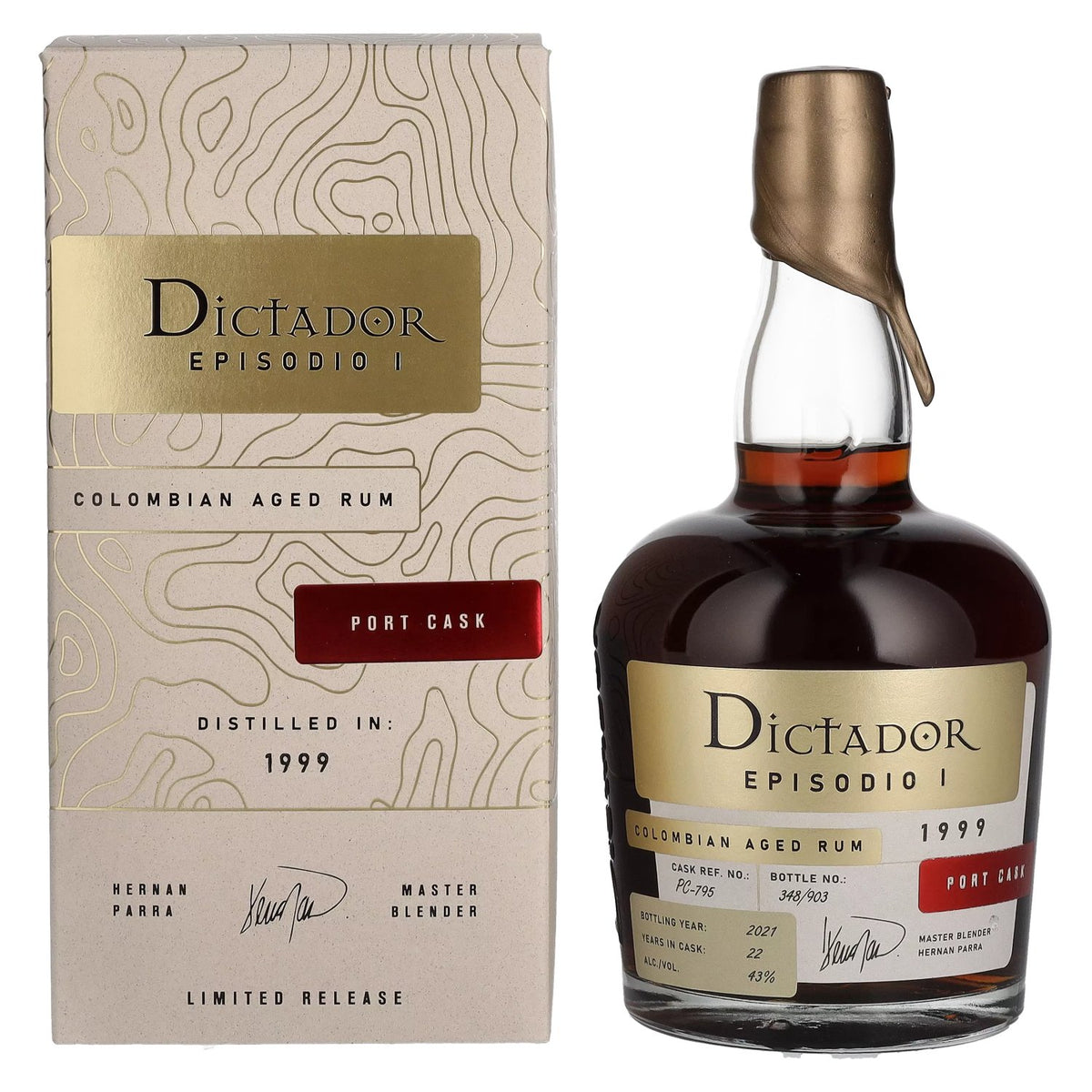 Dictador EPISODIO I 22 Years Old Old Port CASK Rum 1999 43% vol. 0.7 l in a gift box