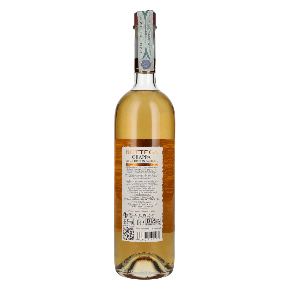 Bottega Grappa Aldo Barricata 43% Vol. 1l