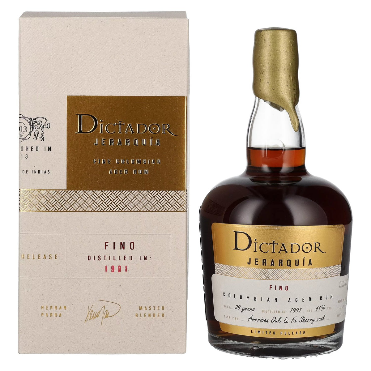 Dictador JERARQUÍA 29 Years Old FINO Rum 1991 41% vol. 0,7 l in geschenkverpakking
