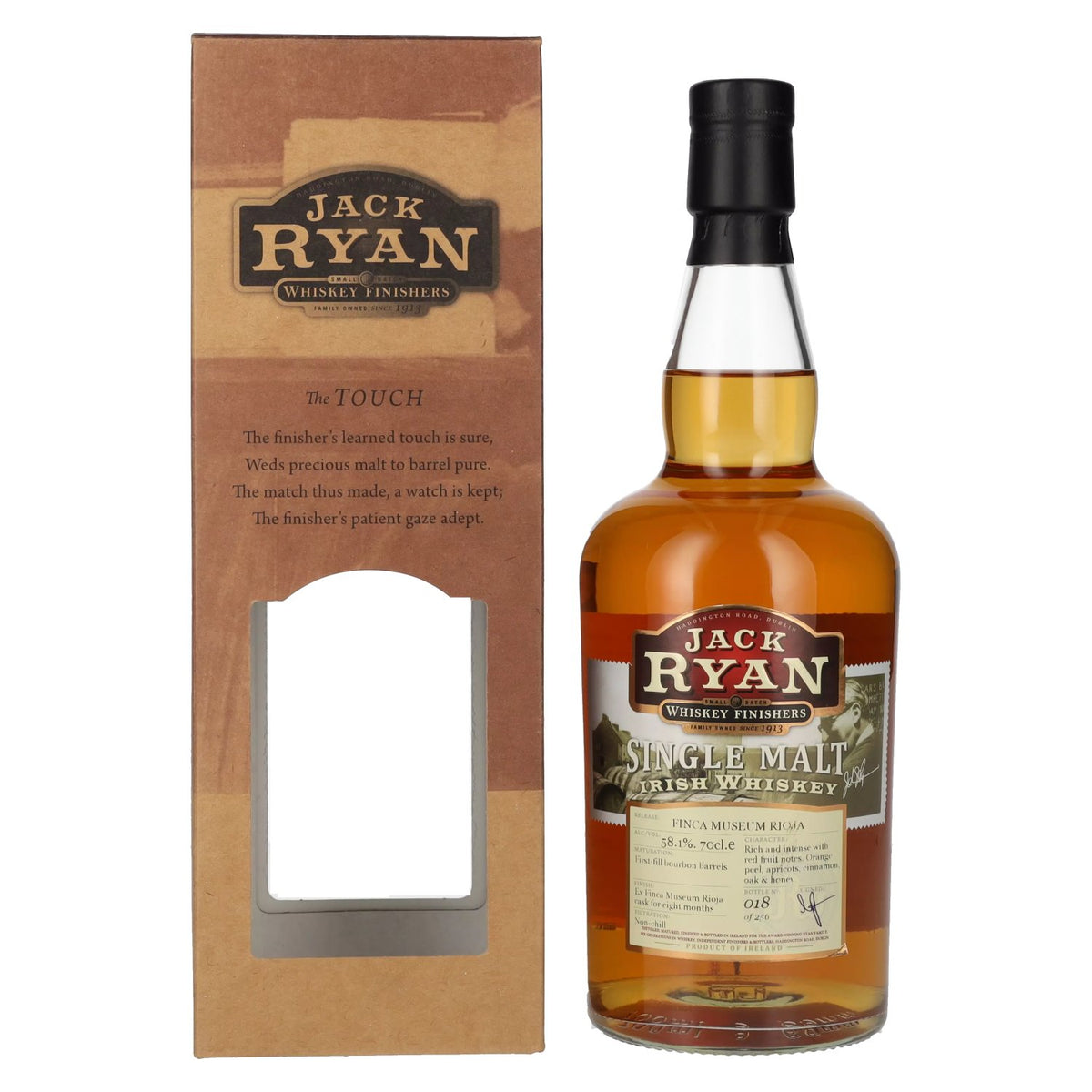 Jack Ryan 12 ans d'âge FINCA MUSEUM RIOJA, whisky irlandais single malt, 58,1 % vol., 0,7 l, dans un coffret cadeau
