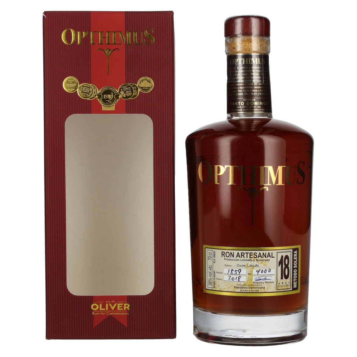 Opthimus 18 Sistema Solera Cum Laude Ron Artesanal 38% Vol. 0,7l in Geschenkbox