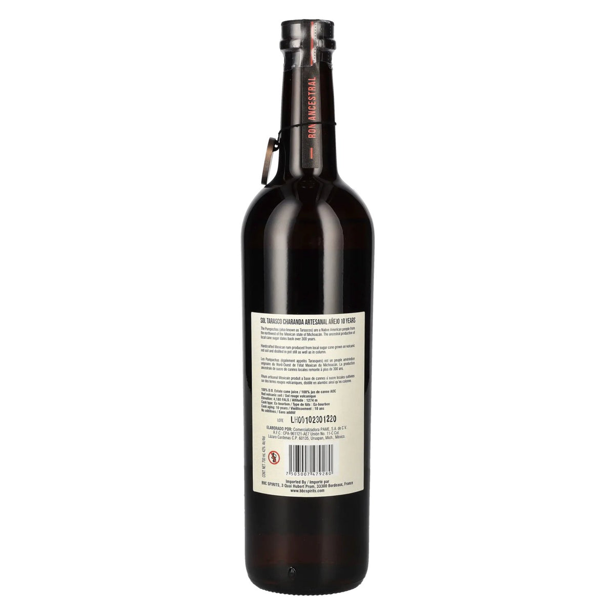 Sol Tarasco 10 Years Old AÑEJO Charanda Rum 42% Vol. 0,7l